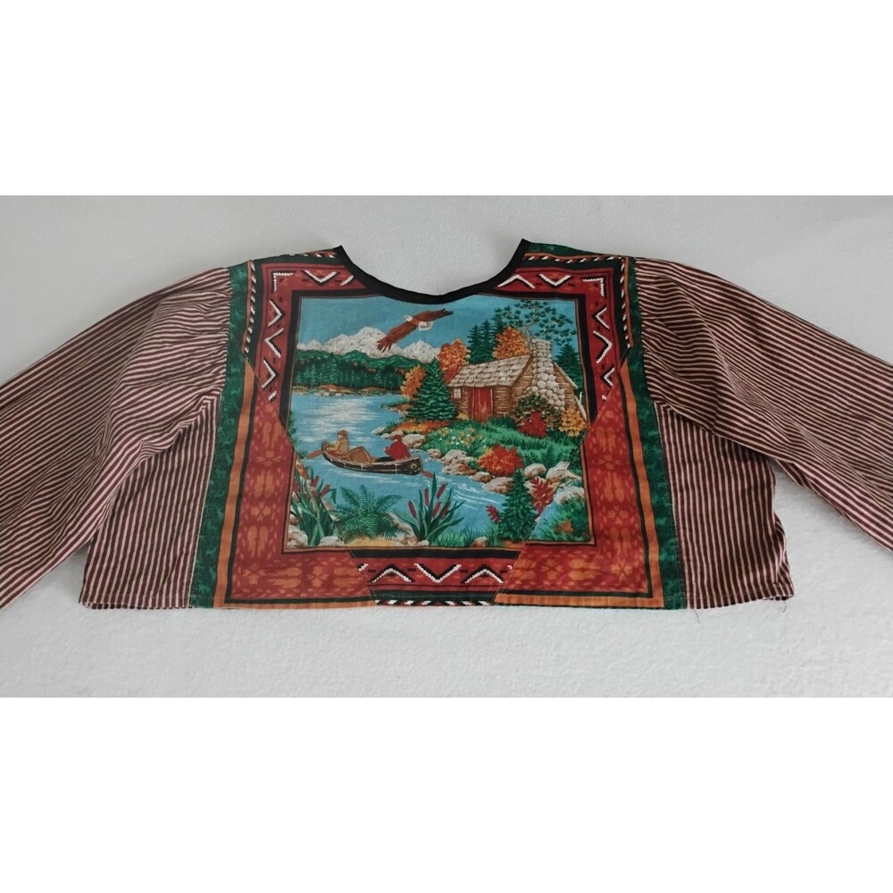 Upcycled Crop Top Shirt Boho Southwestern Prairie Children Of Compost XL OMG😍